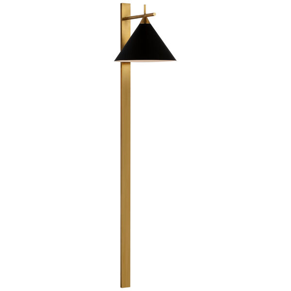 Cleo 56-Inch Statement Sconce in Antique-Burnished Brass with Matte Black Shade by Kelly Wearstler, image 1