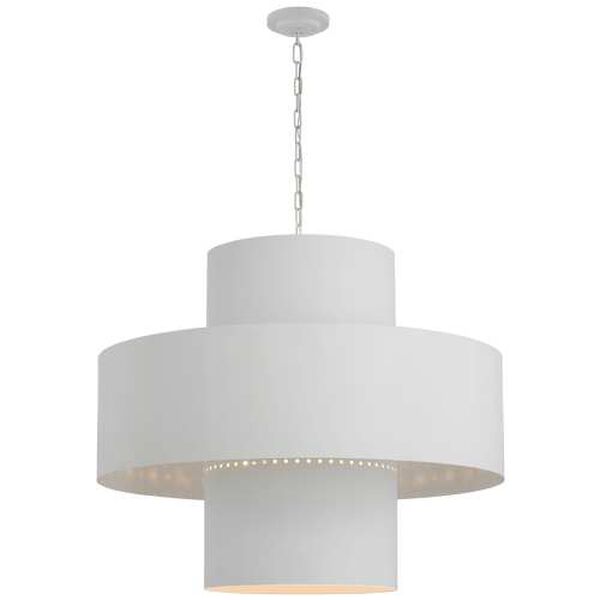Chalmette Plaster White 38-Inch Eight-Light Layered Pendant by Julie Neill, image 1
