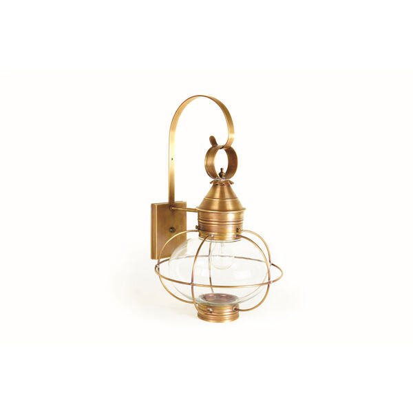 Onion Antique Brass 12-Inch One-Light Outdoor Wall Sconce with Clear Glass, image 2