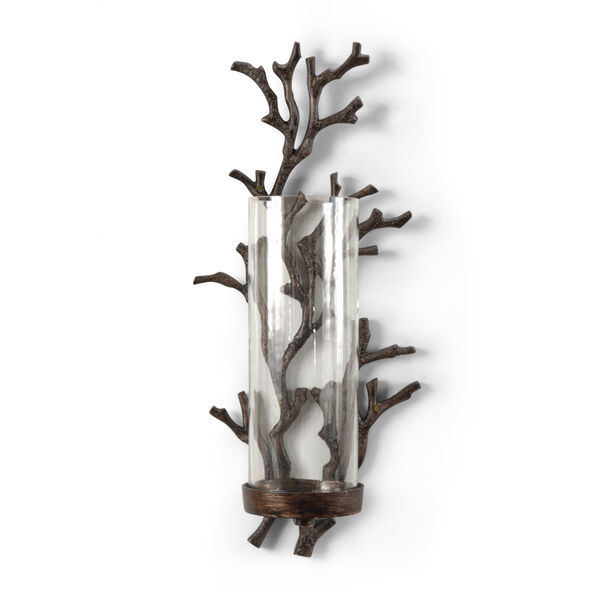 Silver 14-Inch Coral Sconce, image 1