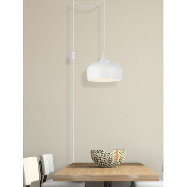 Nora White 12-Inch One-Light Plug-In Pendant, image 6