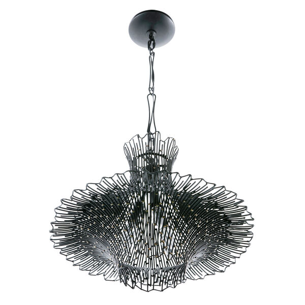 Rikki Carbon And Aged Gold Three-Light Chandelier, image 5
