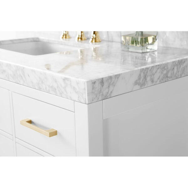 Elizabeth White 48-Inch Vanity Console with Mirror with Nickle Hardware, image 5