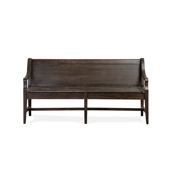Westley Falls Aged Pewter Wood Bench with Back, image 1