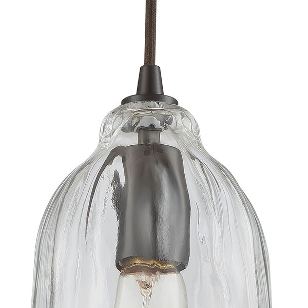 Hand-Formed Glass Oil Rubbed Bronze 11-Inch One-Light Mini Pendant, image 5