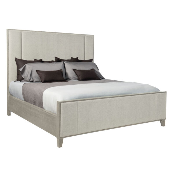 Linea Gray Upholstered Panel King Bed, image 1