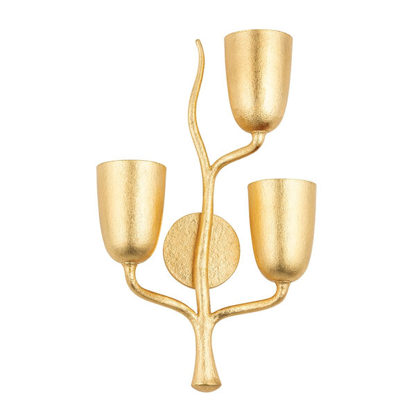 Vine Gold Leaf Three-Light Right Wall Sconce, image 1