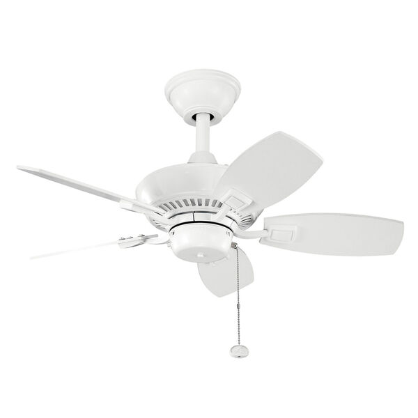 Canfield 30-Inch White Ceiling Fan, image 1