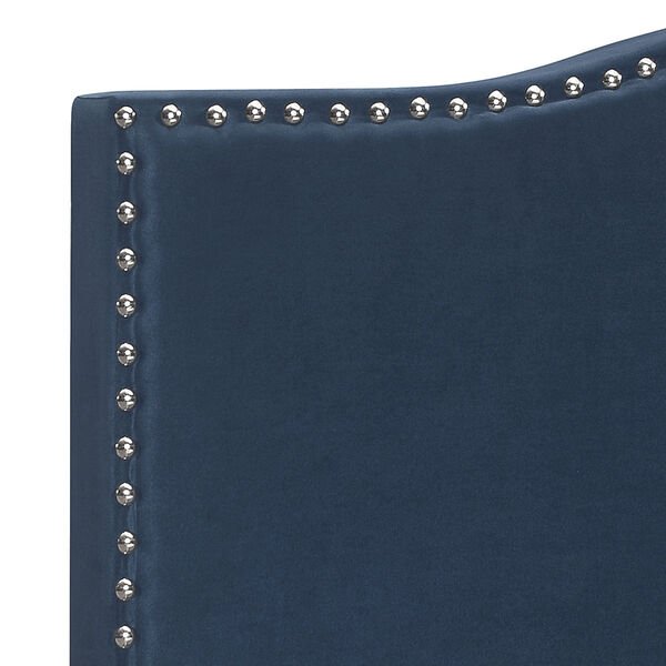 Kiley Black And Blue Velvet Upholstered Bed, image 6
