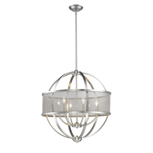 Colson Pewter Six-Light Chandelier, image 3