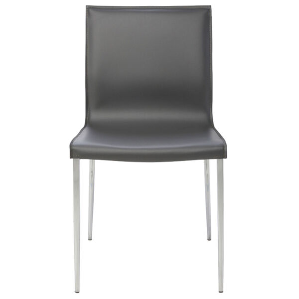 Colter Dark Gray and Silver Armless Dining Chair, image 2