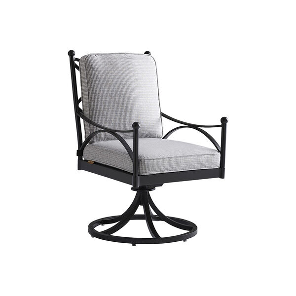 Pavlova Graphite and Gray Swivel Rocker Dining Chair, image 1