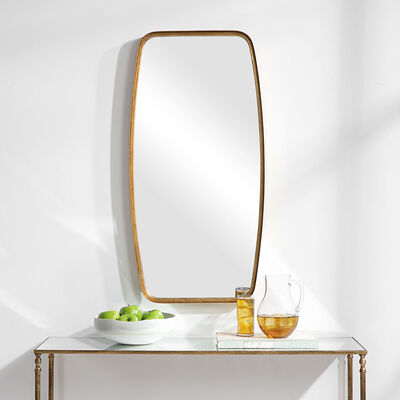 Transitional Gold Wall Mirrors Bellacor, Lina Modern Floor Mirror Gold With Marble