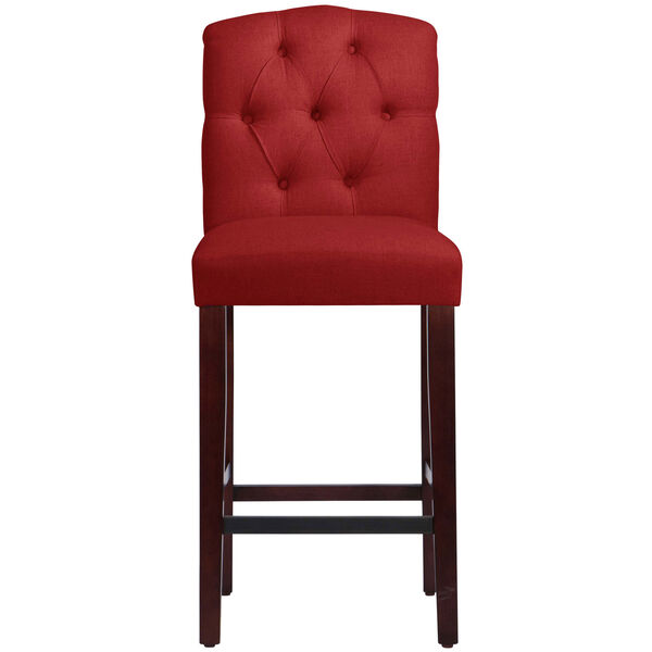Linen Antique Red 46-Inch Tufted Arched Bar stool, image 3