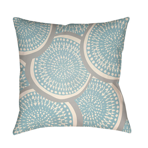 Litchfield Summerville Light Blue and Ivory 26 x 26 In. Pillow with Poly Fill, image 1
