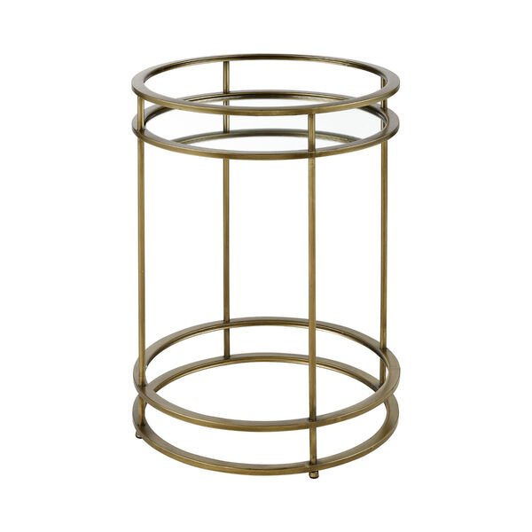 Byers Antique Brass Side Table, image 1