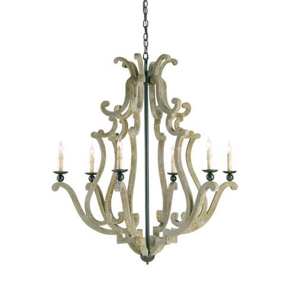 Durand  Old Iron and Portland Six-Light Chandelier, image 1