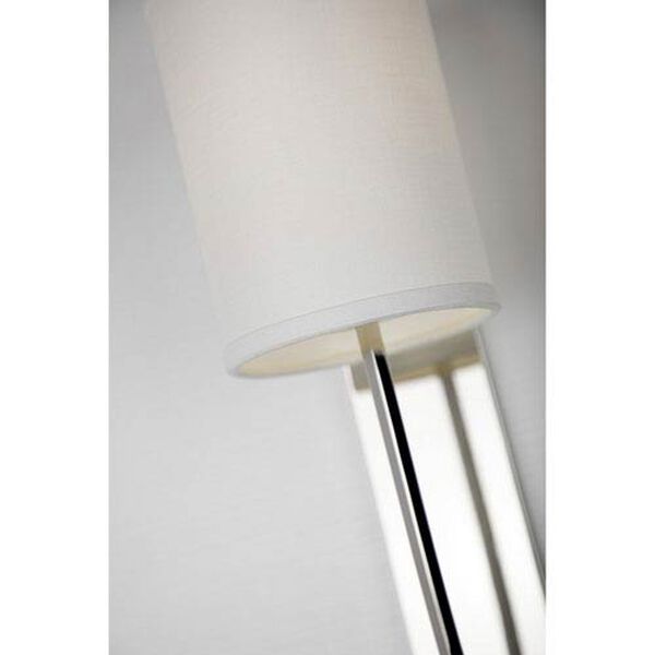 Myles Polished Nickel One-Light Wall Sconce with Linen Shade, image 4