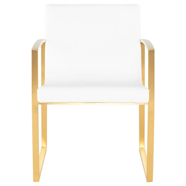 Clara White and Gold Dining Chair, image 2
