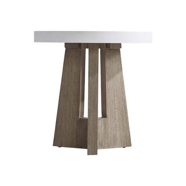 Rochelle White and Dark Brown Outdoor Side Table, image 3