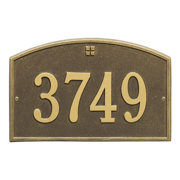 Personalized Cape Charles Wall Address Plaque in Antique Brass, image 1