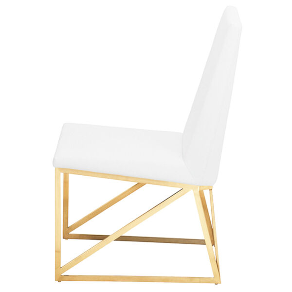 Caprice White and Gold Dining Chair, image 3