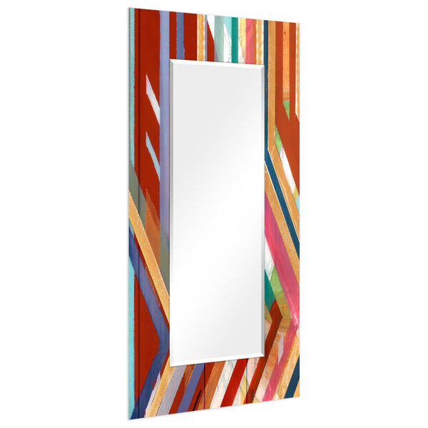 Lineal Color Red 72 x 36-Inch Rectangular Beveled Floor Mirror, image 2