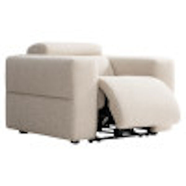 Lucca White and Black Fabric Power Motion Chair, image 2