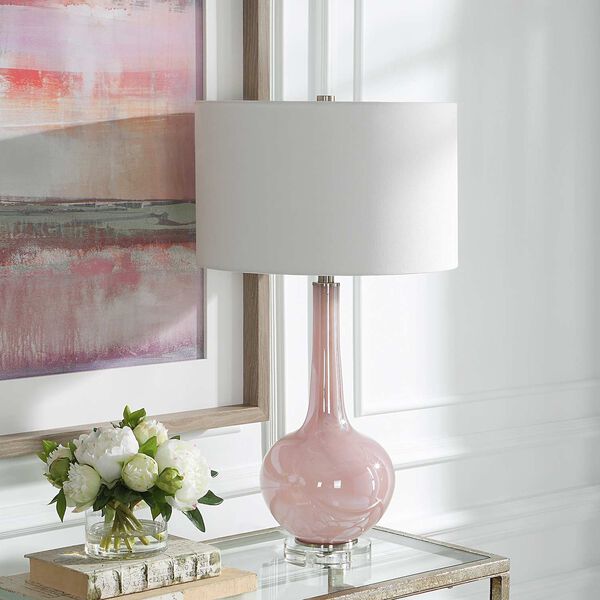 Rosa Pink and Brushed Nickel One-Light Table Lamp, image 3