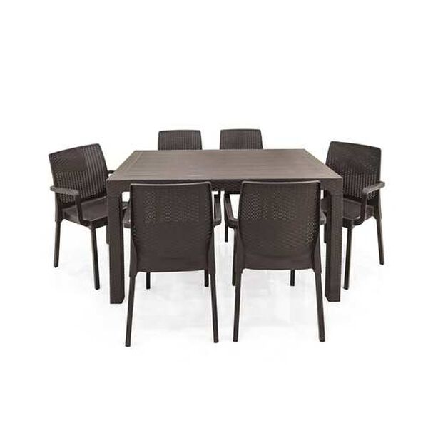 Napoli Brown Seven-Piece Outdoor Dining Set, image 1