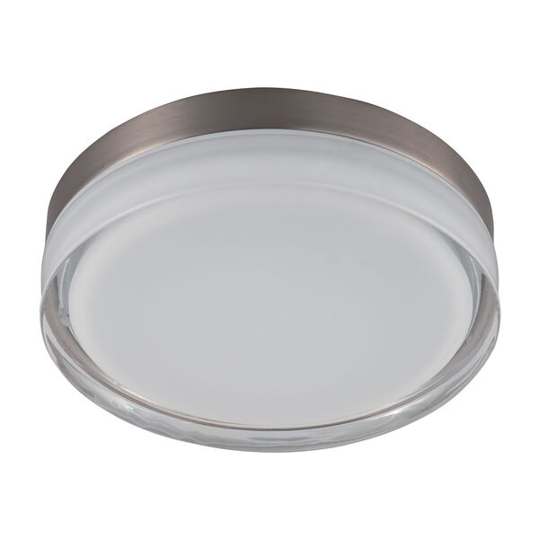 Illuminaire LED Satin Nickel One-Light Nine-Inch Flushmount, image 1