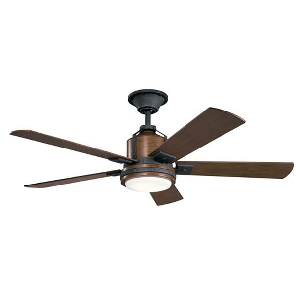 Gladstone Distressed Black and Walnut 52-Inch LED Ceiling Fan, image 1