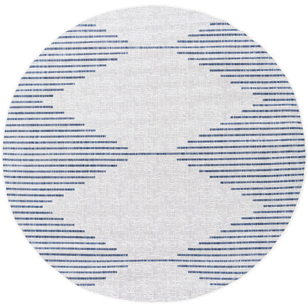 Eagean Bright Blue and White Round: 6 Ft. 7 In. Indoor and Outdoor Rug, image 1