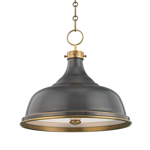 Metal No. 1 Gold and Bronze Three-Light Chandelier, image 1