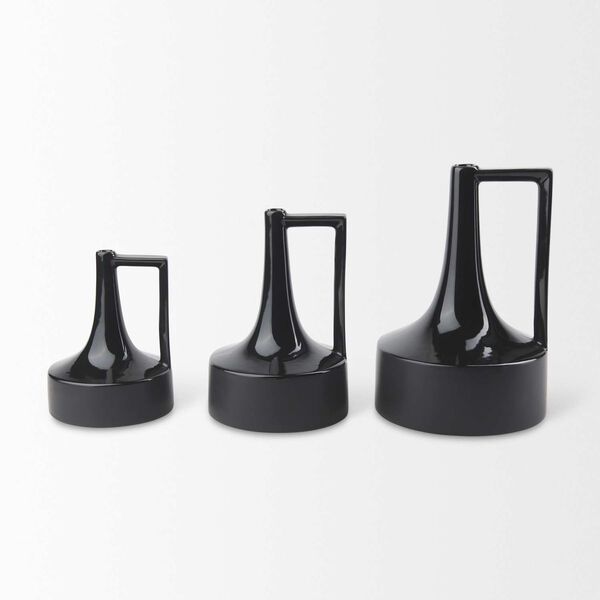 Burton Black Medium Ceramic Jug Vase, image 5