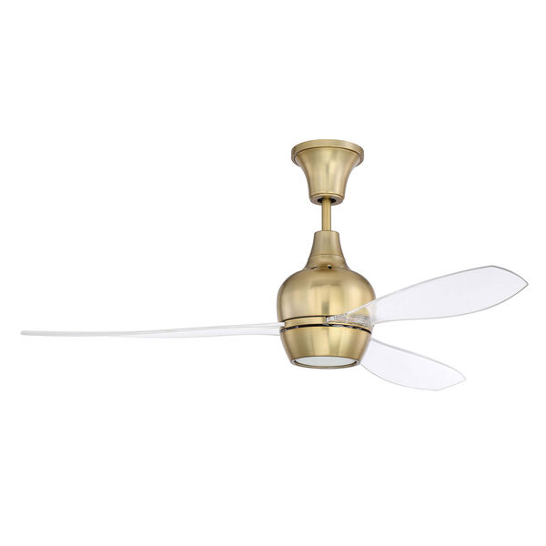 Bordeaux Satin Brass Led 52-Inch Ceiling Fan With Clear Acrylic Blade, image 1
