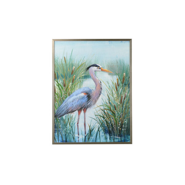 Silver Marsh Heron I Wall Art, image 1