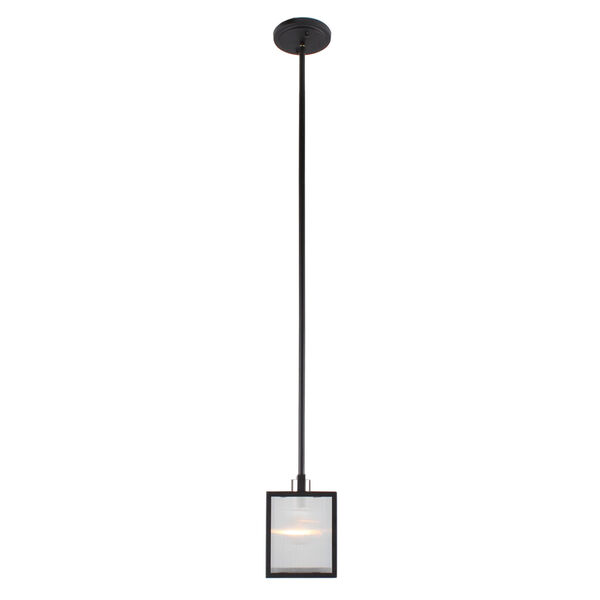 Henessy Black and Brushed Nickel Five-Inch One-Light Mini Pendant, image 1