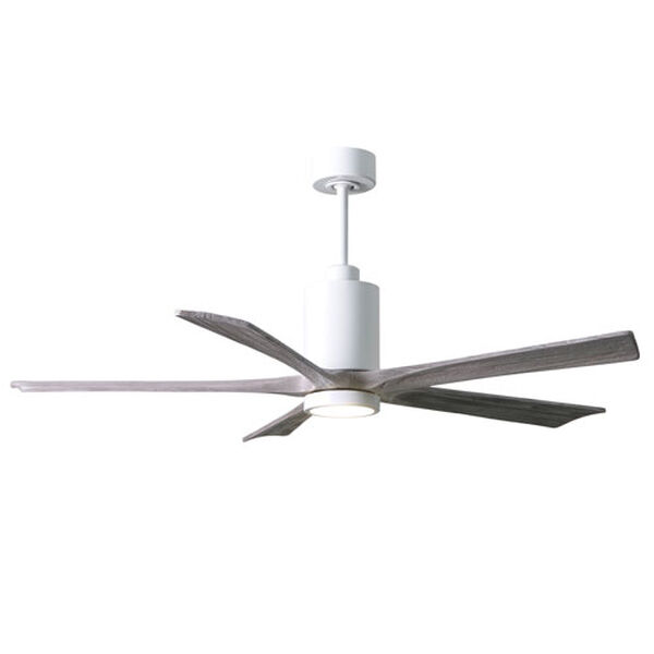 Patricia-5 White and Barnwood 60-Inch Five Blade LED Ceiling Fan, image 1