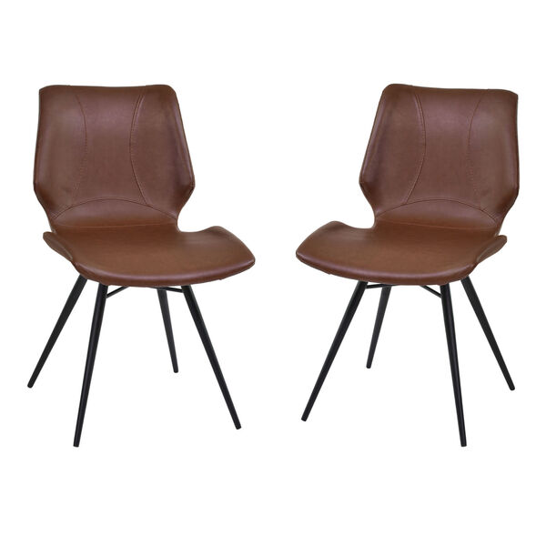 Zurich Vintage Coffee with Matte Black Dining Chair, Set of Two, image 1