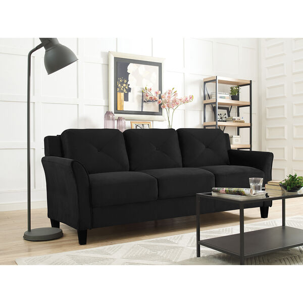 Harvard Black Polyester Sofa, image 1