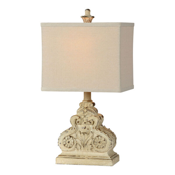 Keegan Distressed Cream One-Light Table Lamp Set of Two, image 1