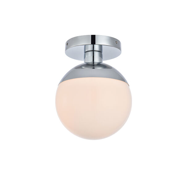 Eclipse Chrome and Frosted White Eight-Inch One-Light Semi-Flush Mount, image 3