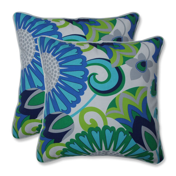 Sophia Green Blue Gray 16-Inch Throw Pillow, image 1