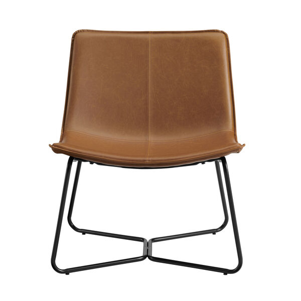 Whiskey Brown and Black Lounge Accent Chair, image 3