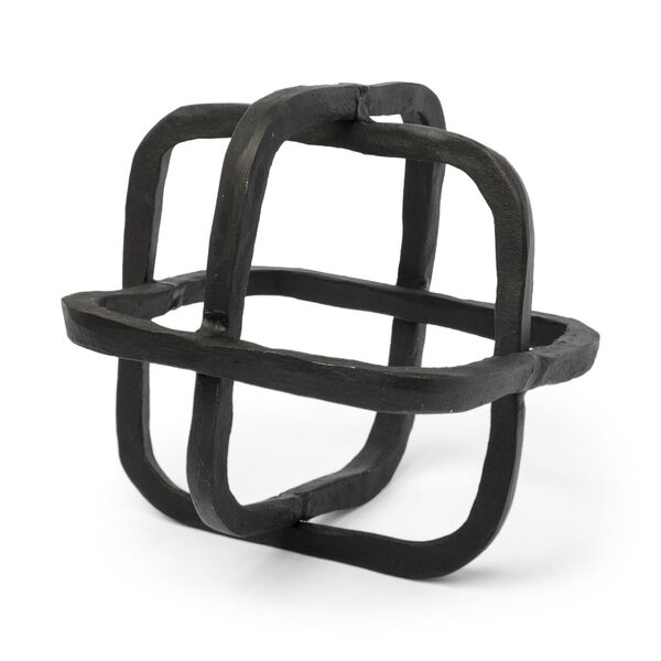 Willem I Black Metal Open Cube Decor Object, image 1