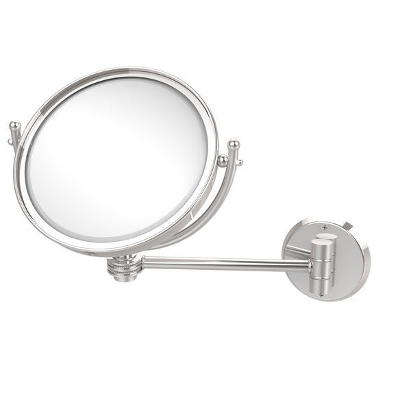 8 Inch Wall Mounted Make-Up Mirror 4X Magnification, Polished Chrome, image 1