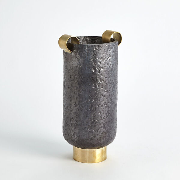 Ferro Black and Brass Small Urn, image 4