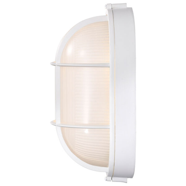White LED Oval Bulk Head Outdoor Wall Mount with Glass, image 5