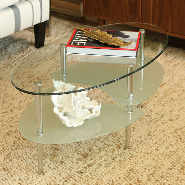 Wave Clear Oval Coffee Table, image 1